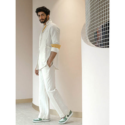 Jatin Malik White Co-Ord (Set of 3)