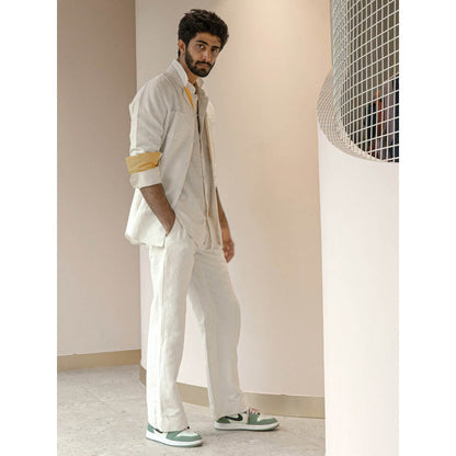Jatin Malik White Co-Ord (Set of 3)