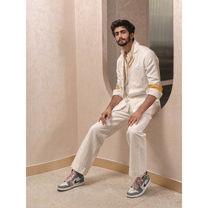 Jatin Malik White Co-Ord (Set of 3)
