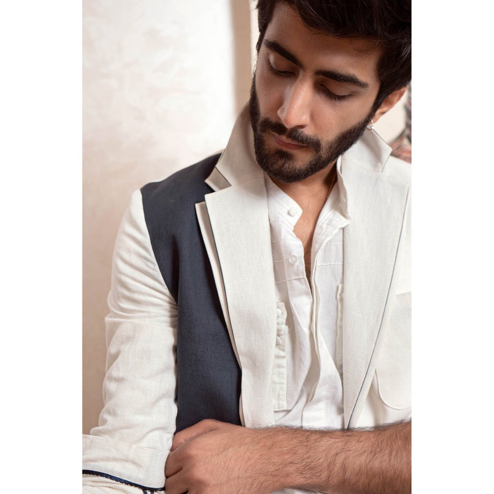 Jatin Malik Chalk White Overcoat (Set of 3)