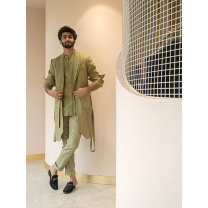 Jatin Malik Jm Evergreen Overcoat (Set of 3)