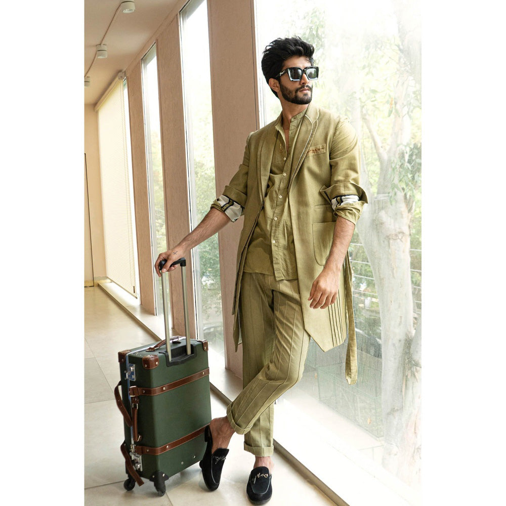 Jatin Malik Jm Evergreen Overcoat (Set of 3)