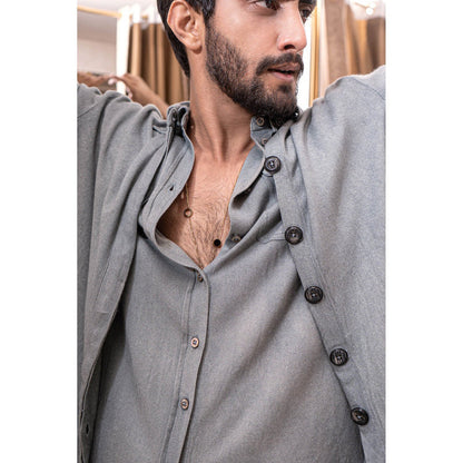 Jatin Malik Chateau Grey Overshirt (Set of 3)