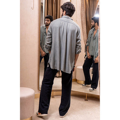 Jatin Malik Chateau Grey Overshirt (Set of 3)