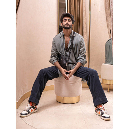 Jatin Malik Chateau Grey Overshirt (Set of 3)