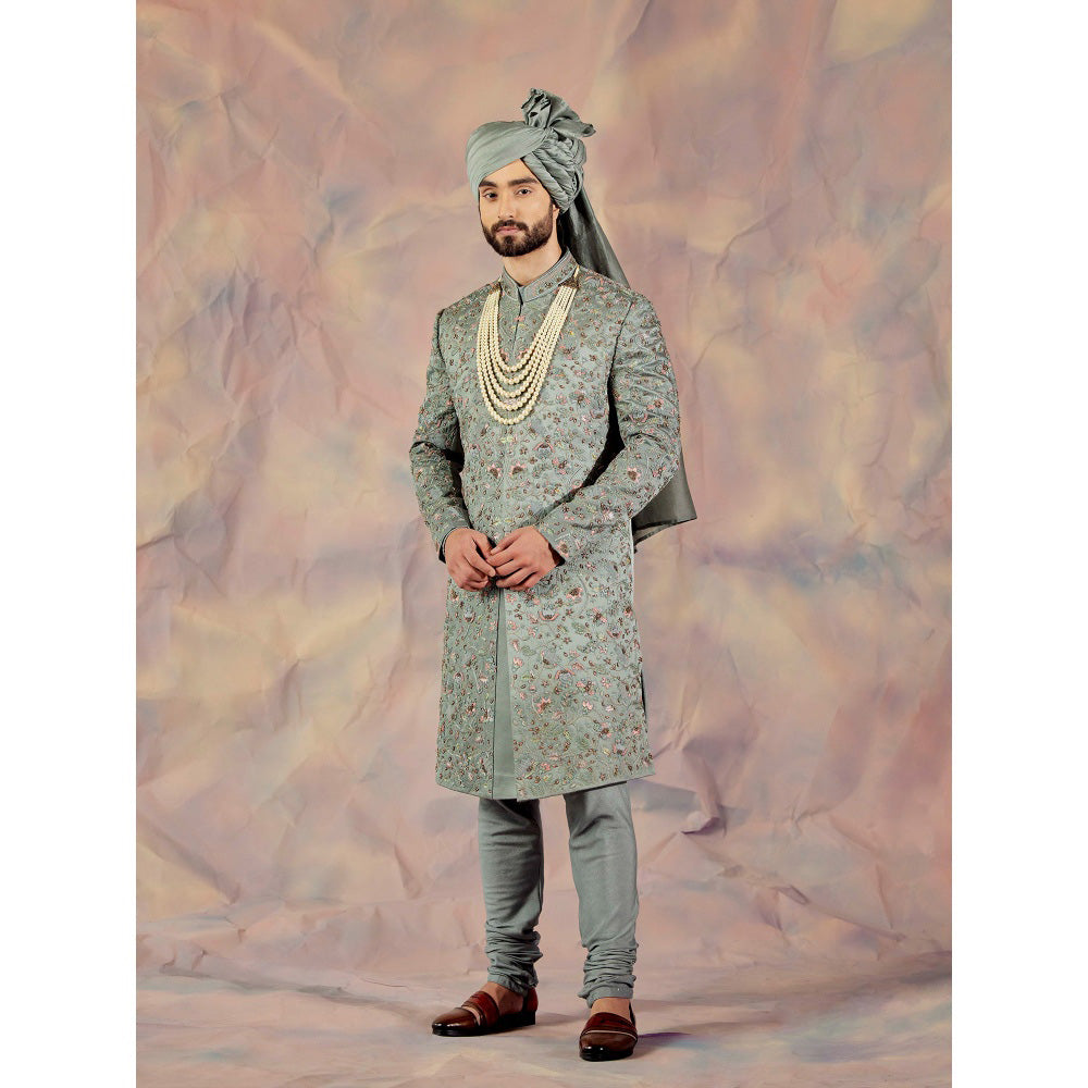 Jatin Malik The Green Saga Sherwani (Set of 5)