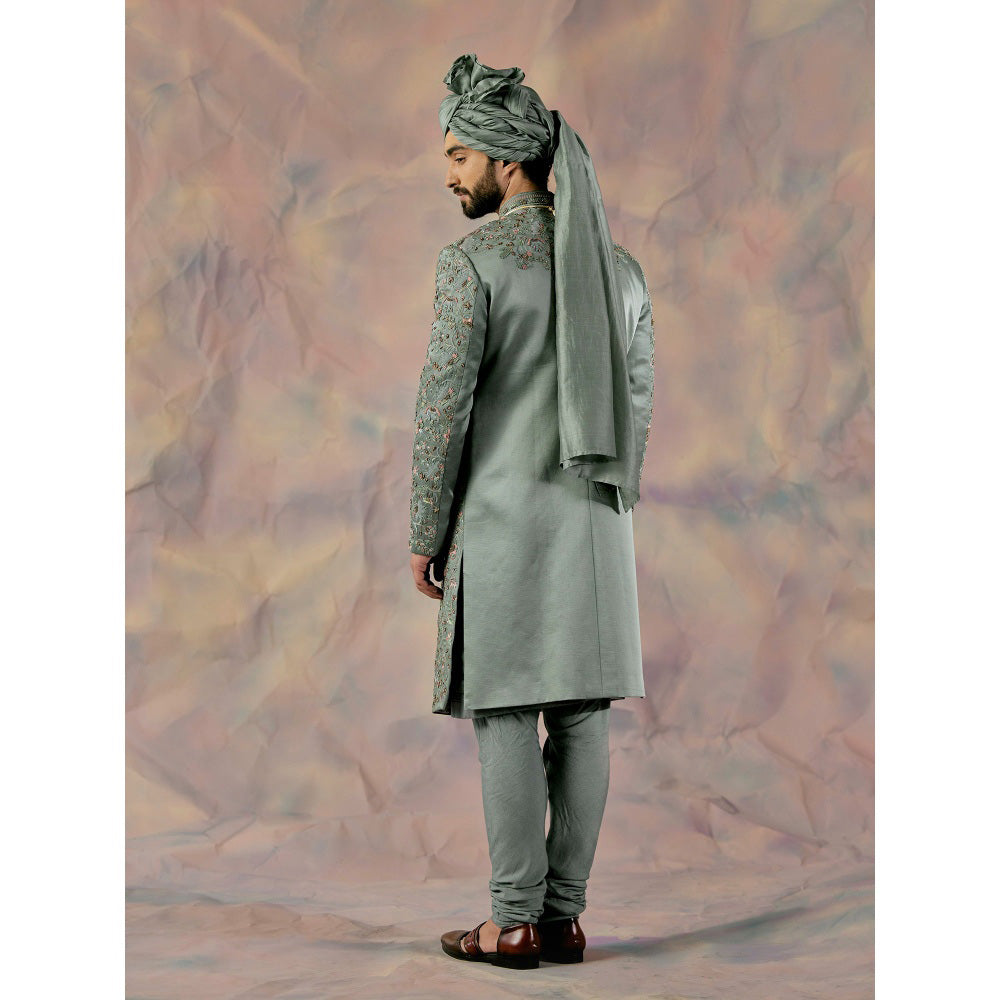 Jatin Malik The Green Saga Sherwani (Set of 5)