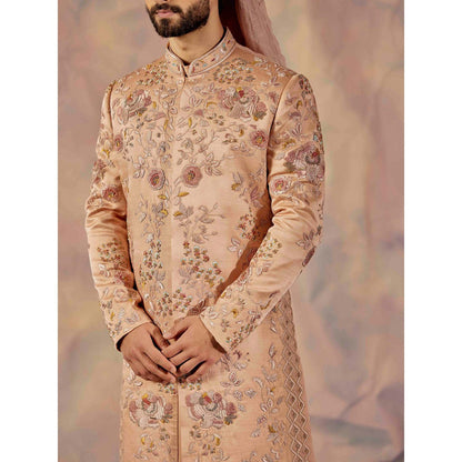 Jatin Malik Gold Sante Sherwani (Set of 5)