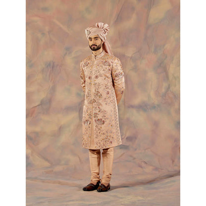 Jatin Malik Gold Sante Sherwani (Set of 5)