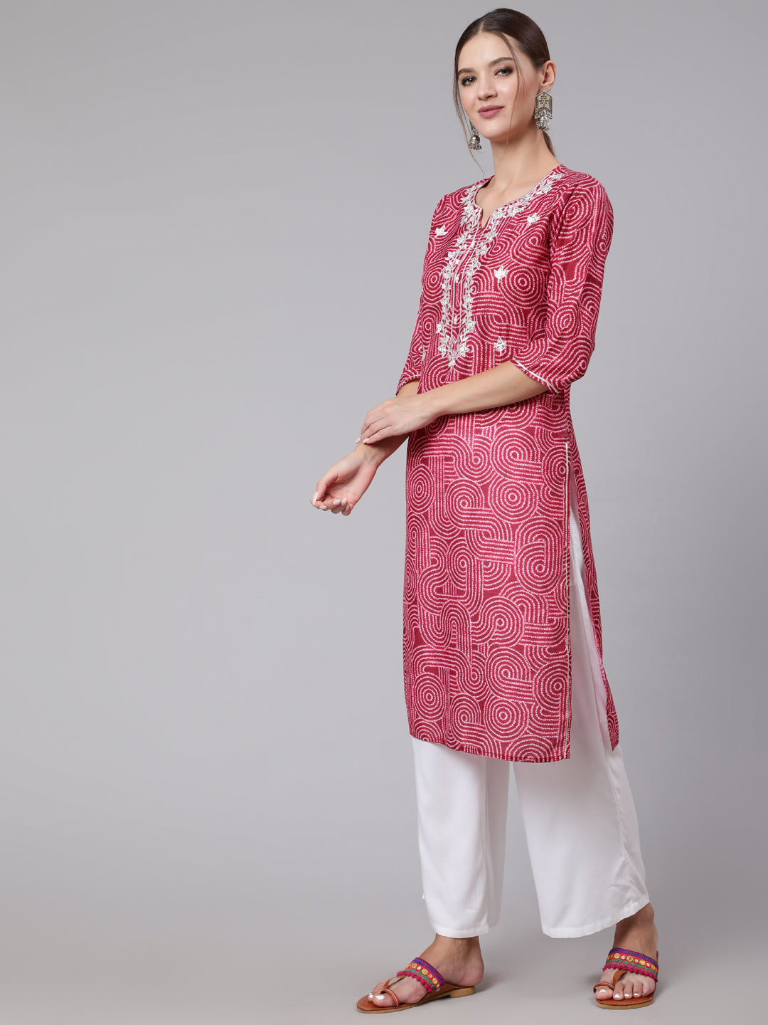 Buy Red Mirror Work Embroidered Muslin Straight Kurta Online. Shop our Latest Collection of Kurti & Suit Sets with Dupatta & Bottomwear for Women at Jaipur kurti