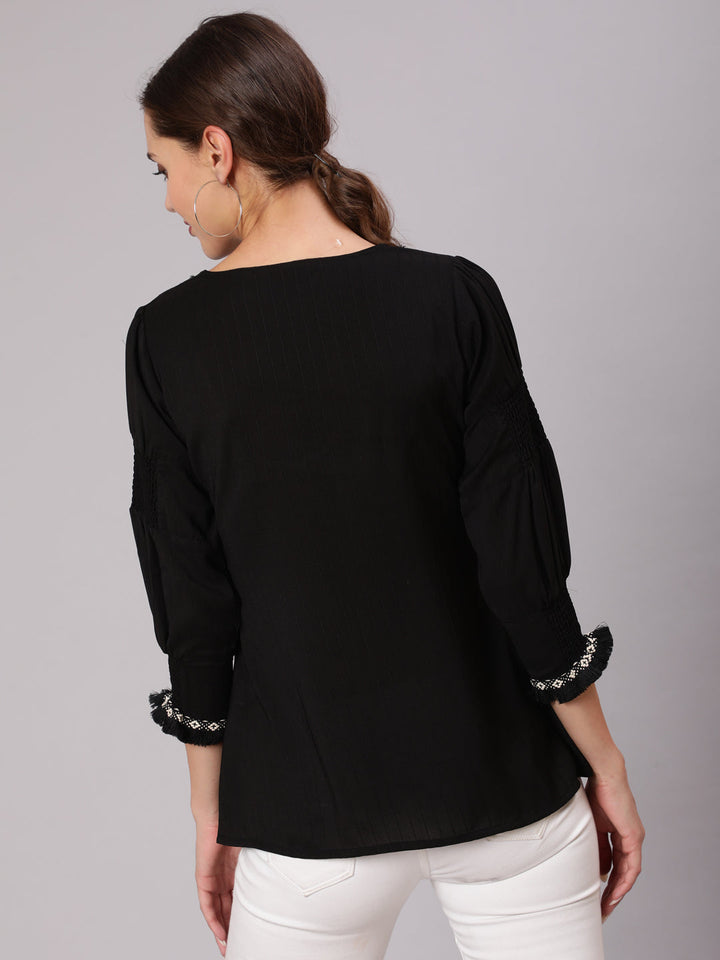 Shop Three Forth Sleeves Ethnic Top Online