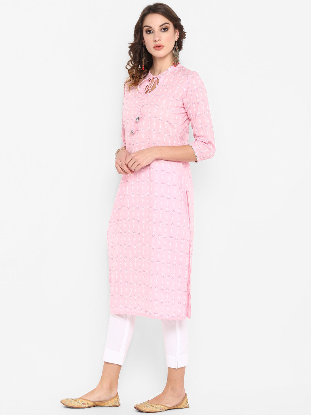 pink pure cotton kurta jne3435-3