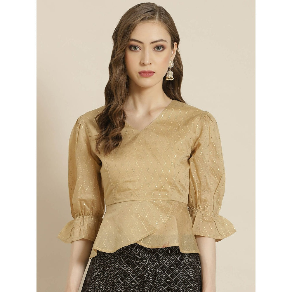 Golden peplum sale blouse