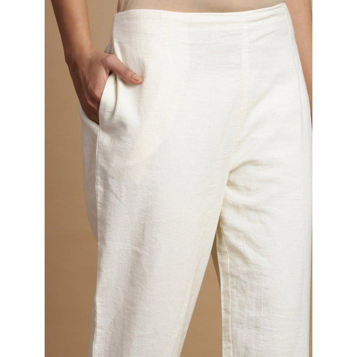 Juniper White Rayon Flex Solid Pants