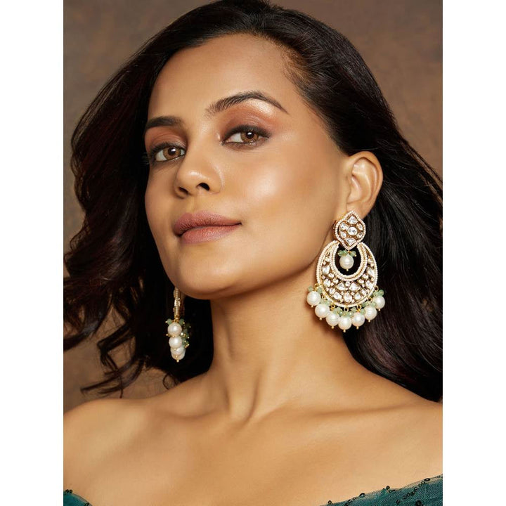 Joules By Radhika Royal Kundan Polki Chand Baali Earring