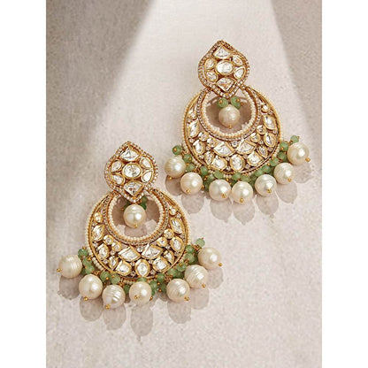 Joules By Radhika Royal Kundan Polki Chand Baali Earring
