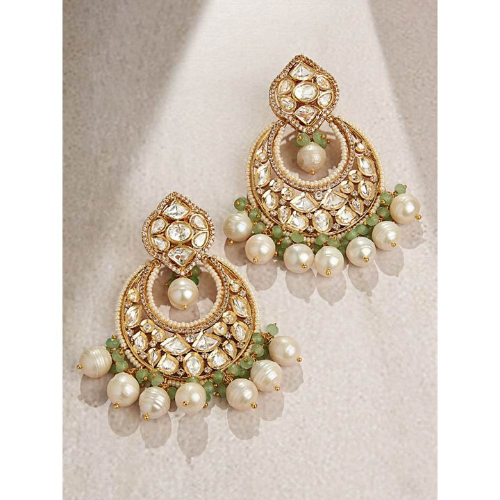 Joules By Radhika Royal Kundan Polki Chand Baali Earring