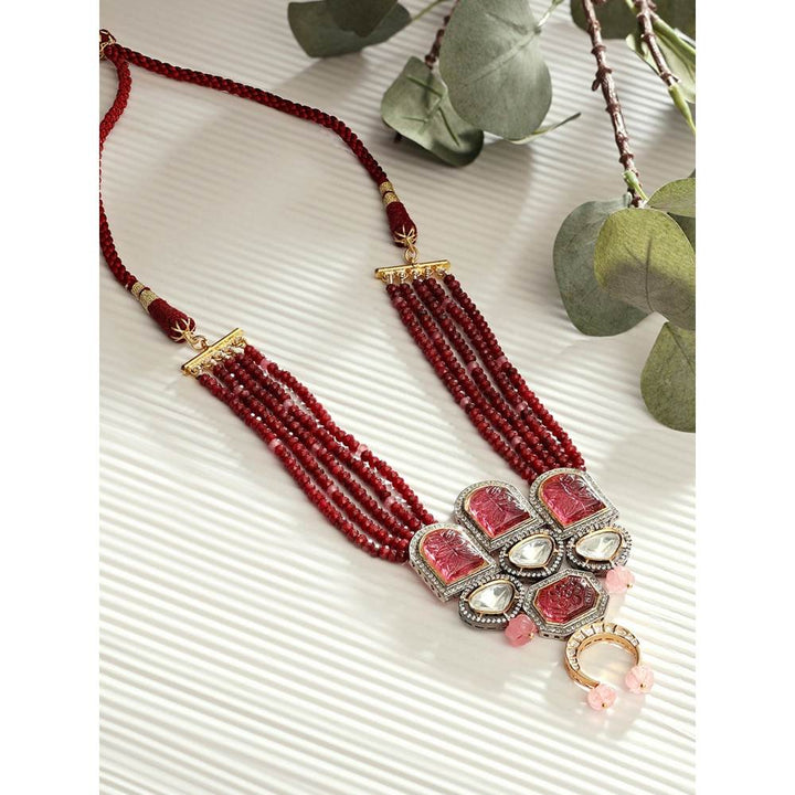 Joules By Radhika Royal Red Antqiue Necklace