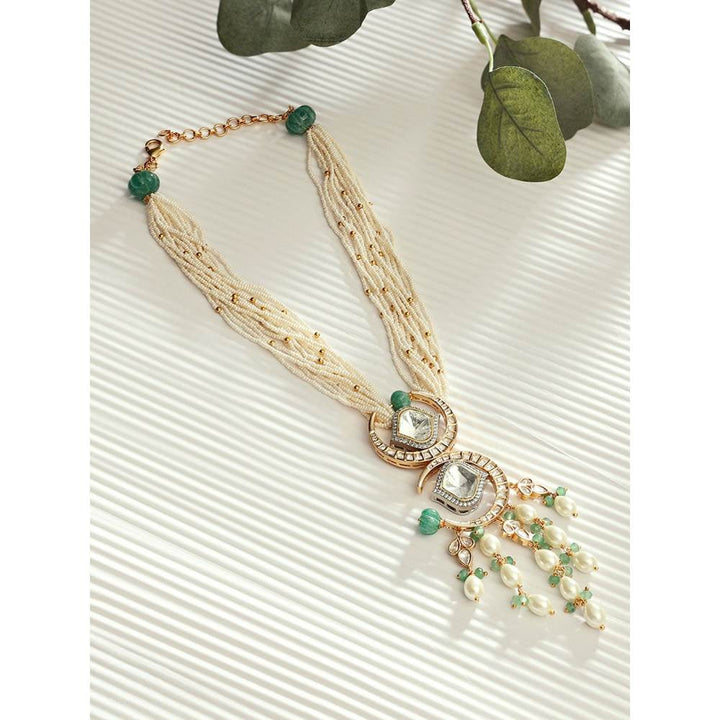 Joules By Radhika Classic Pearls Kundan Polki Necklace