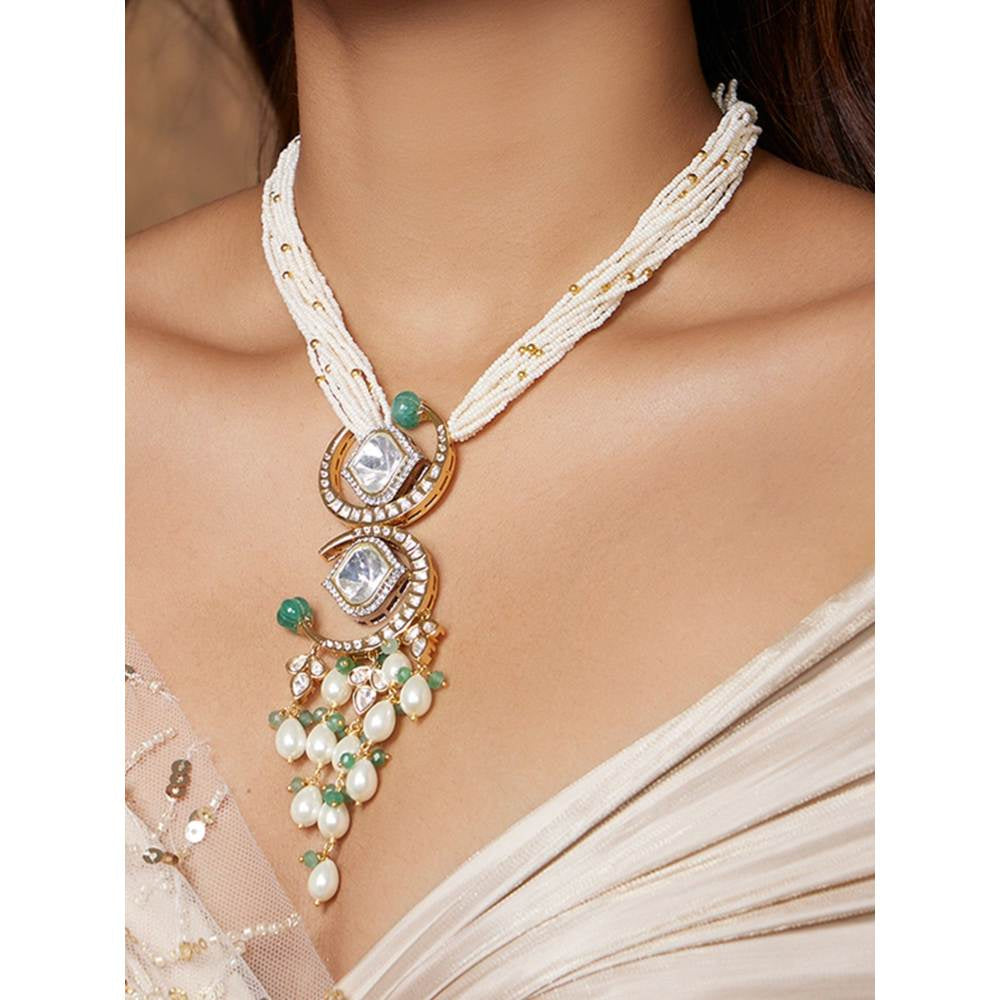 Joules By Radhika Classic Pearls Kundan Polki Necklace