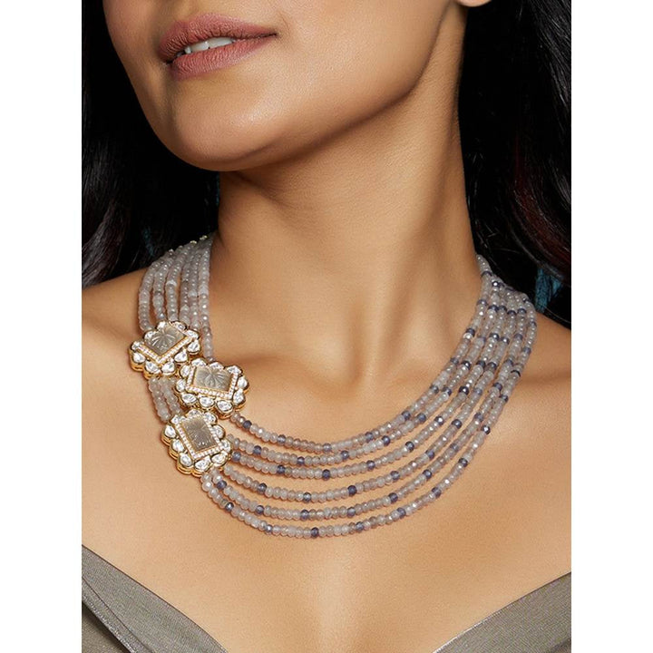 Joules By Radhika Layered Grey Necklace