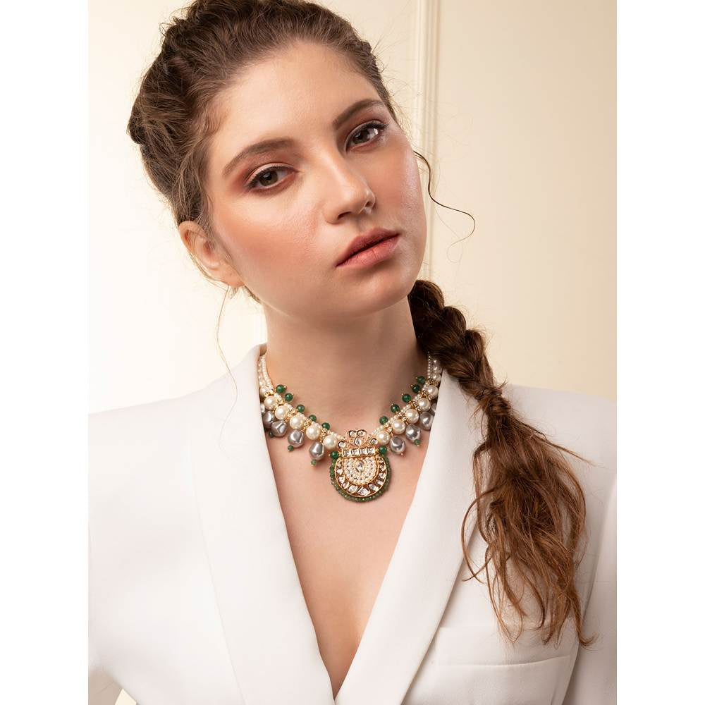 Joules By Radhika Bespoke Necklace with Pearls & Agate