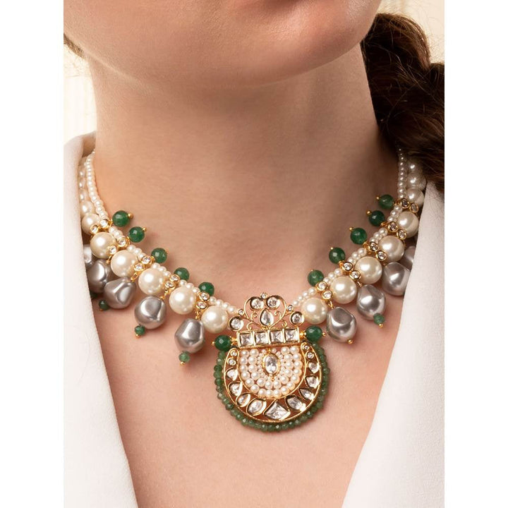Joules By Radhika Bespoke Necklace with Pearls & Agate