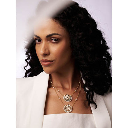 Joules By Radhika Classic Pearl & Kundan Dainty Necklace