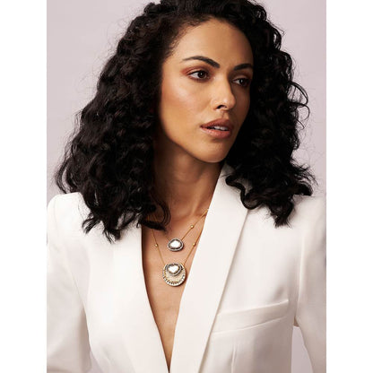 Joules By Radhika Layered Dainty Necklace with Polki