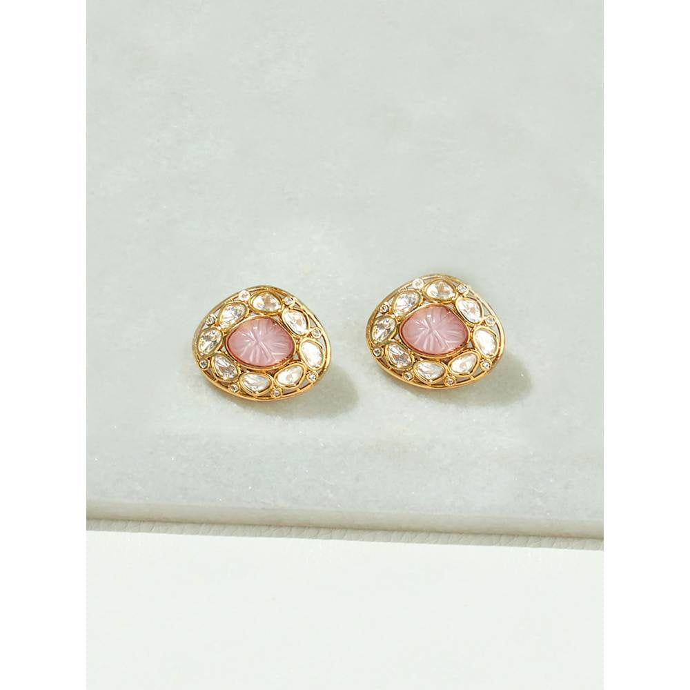 Joules By Radhika Pink Polki Studs