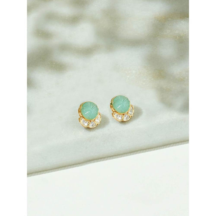 Joules By Radhika Green Polki Studs