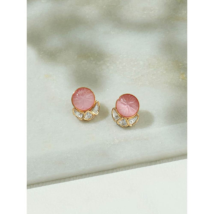 Joules By Radhika Pink Polki Studs