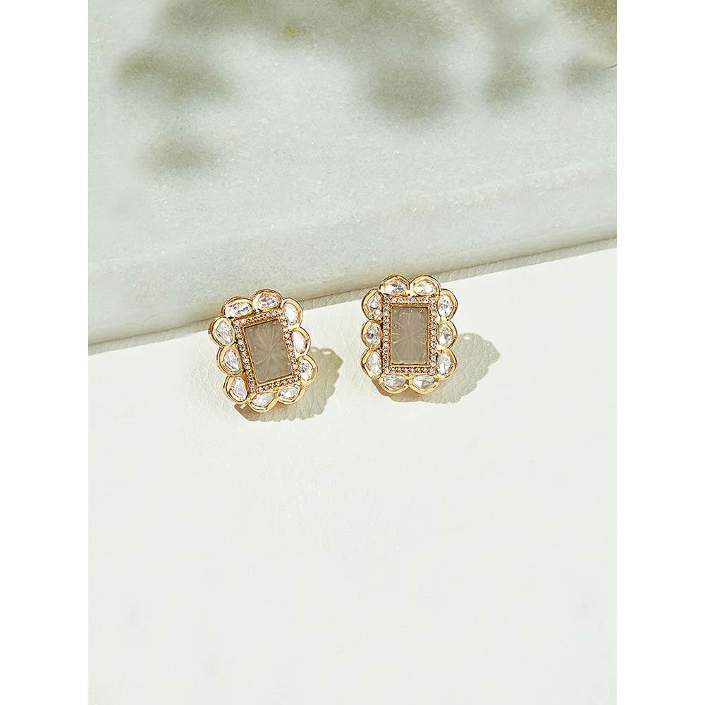 Joules By Radhika Grey Polki Studs