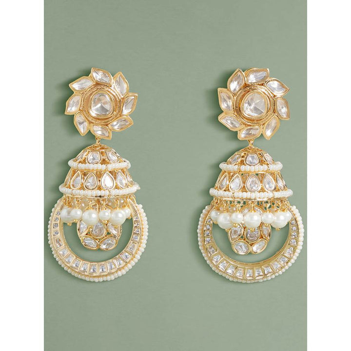 Joules By Radhika Polki and Pearl Jhumka Earrings