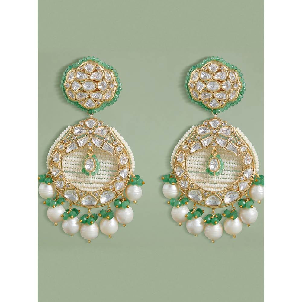 Joules By Radhika Polki and Pearl Drop Earrings