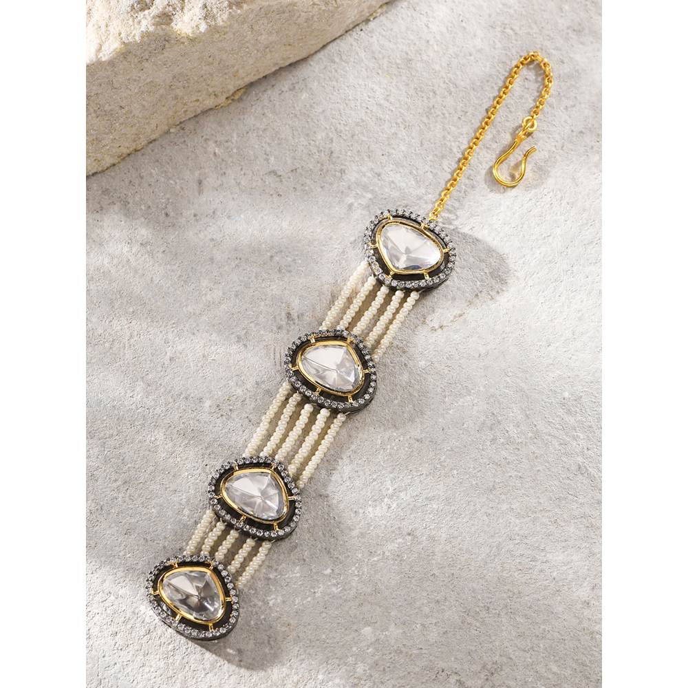 Joules By Radhika Polki Maangtikka with Pearls