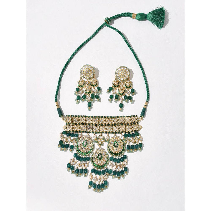Joules By Radhika Polki and Green Jade Bridal Necklace Set