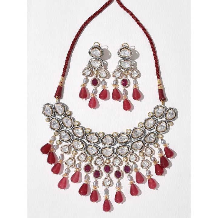 Joules By Radhika Red Polki Bridal Choker Set