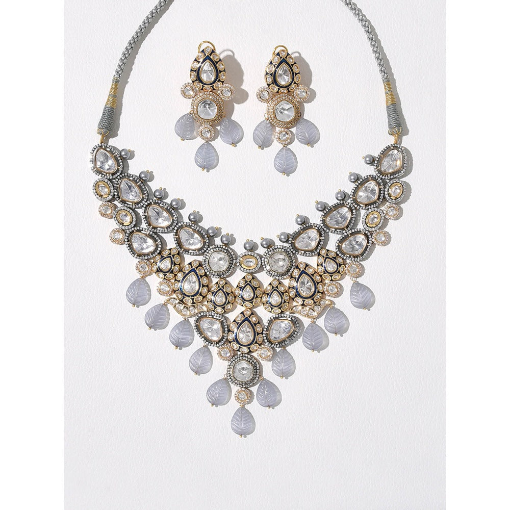 Joules By Radhika Polki and Carved Stone Bridal Necklace Set