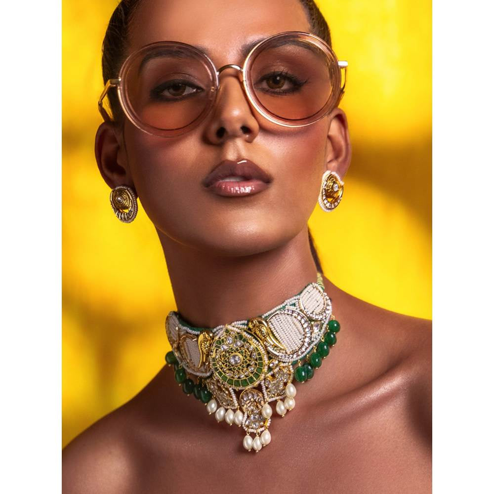 Joules By Radhika Multi-Colour Evermore Pearls Choker Set