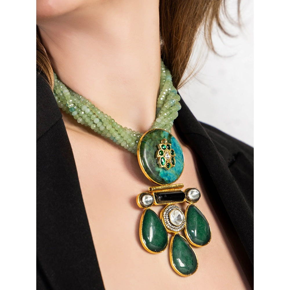 Joules By Radhika Green Bespoke Bohemian Necklace