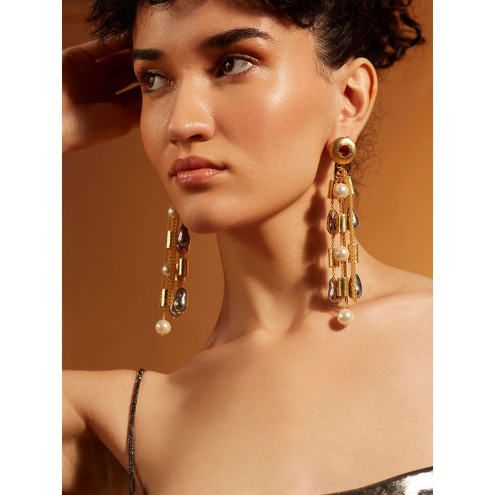 Joules By Radhika Pearl Shower Drop Earrings