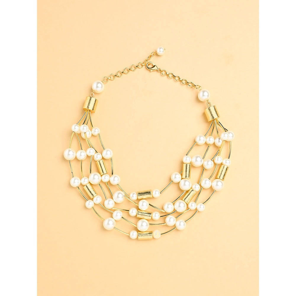 Joules By Radhika Pearl Multi String Choker