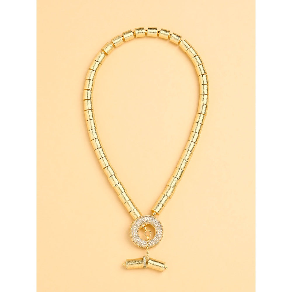 Joules By Radhika Toggle Lock Gold Train Necklace