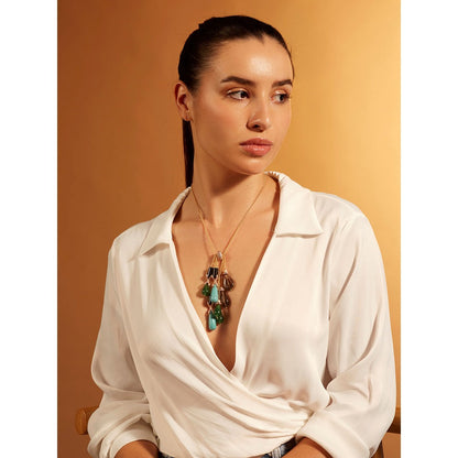 Joules By Radhika Gem Shower Lariat Necklace