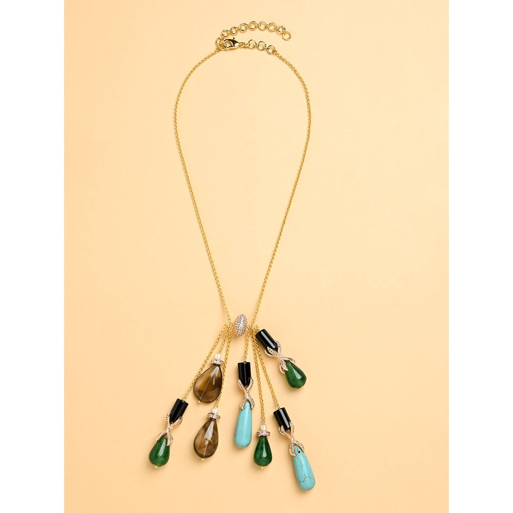 Joules By Radhika Gem Shower Lariat Necklace