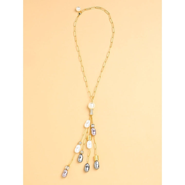 Joules By Radhika Pearl Rain Lariat Necklace