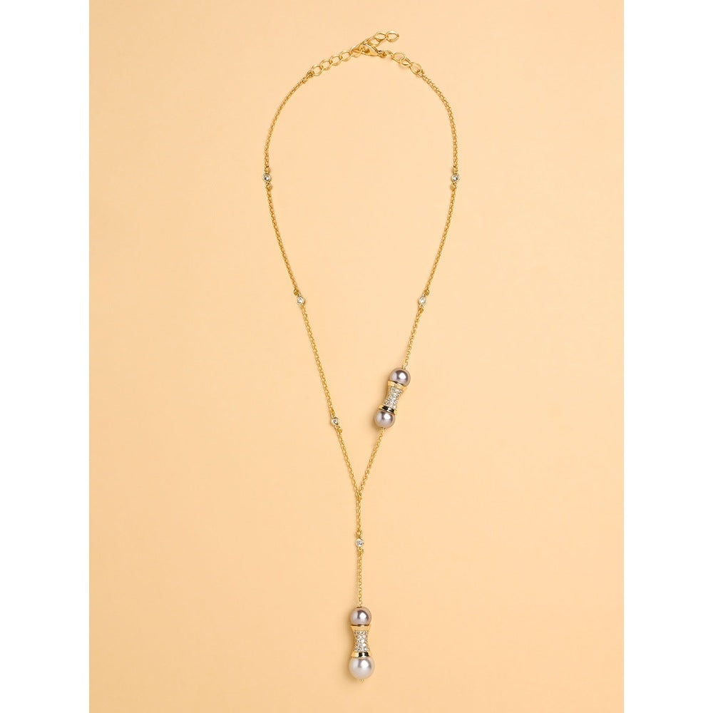 Joules By Radhika Pearl Handle Lariat Necklace