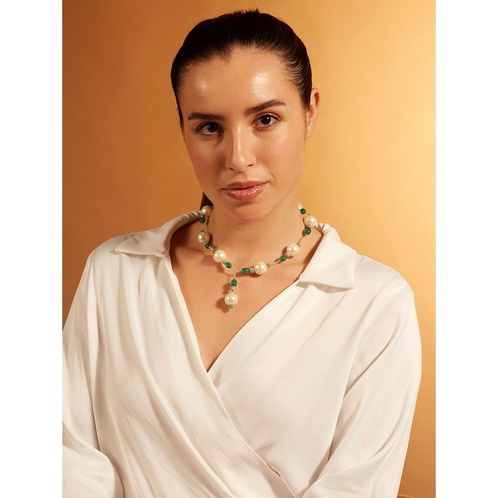 Joules By Radhika Garden Pearl Lariat Necklace