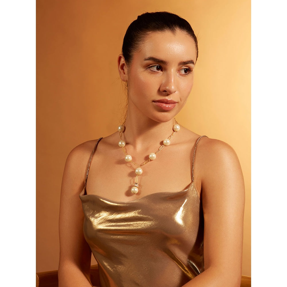 Joules By Radhika Cloud Pearl Lariat Necklace